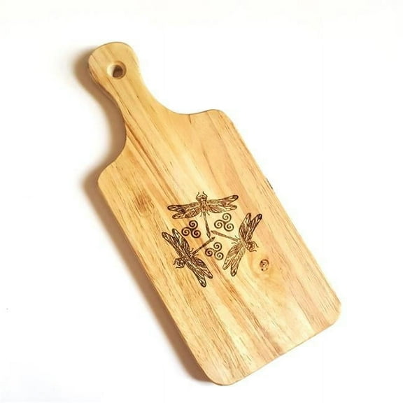 Dragonfly Triskelion Engraved Wooden Cheese Board