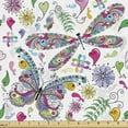 thumbnail image 1 of Ambesonne Butterfly Fabric by the Yard Upholstery, Paisley Dragonfly, 1 Yard, Multicolor, 1 of 5