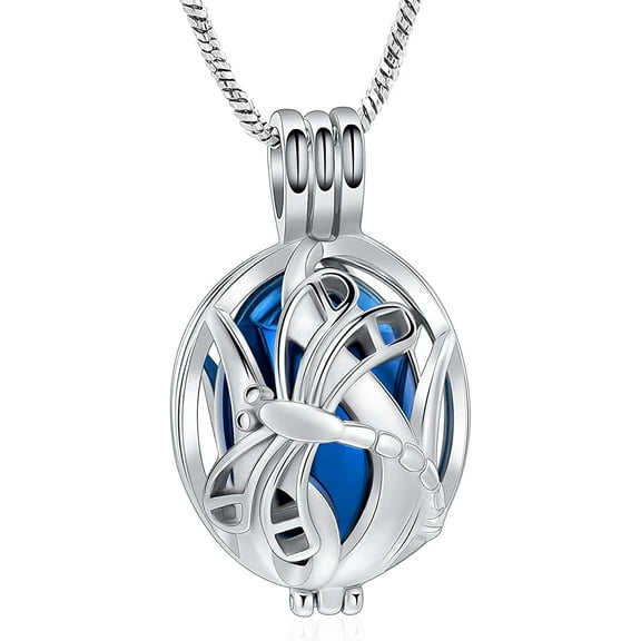 Dragonfly Urn Necklace for Ashes Cremation Jewelry Urn Necklace for Ashes for Human / Pet Ashes Gifts For Love Ones With Filling Tool