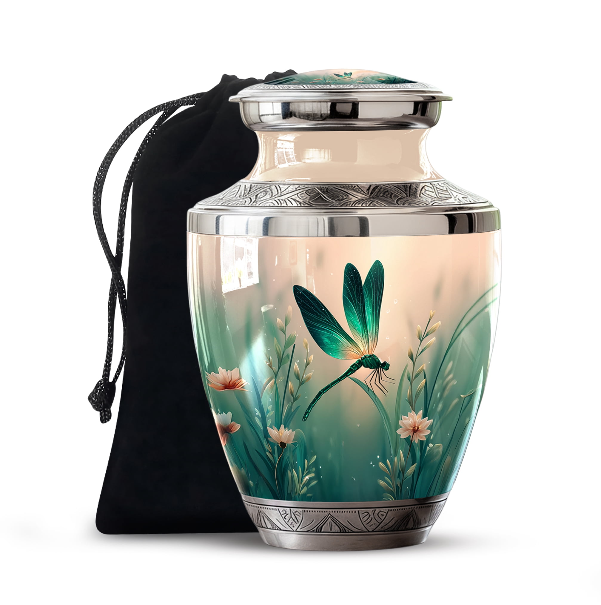 Dragonfly Urn for Ashes for Men - Large Funeral Urns for Adult Female - 10 Inch Decorative Urns for Women - Dragonfly Cremation Urn for Male Dad