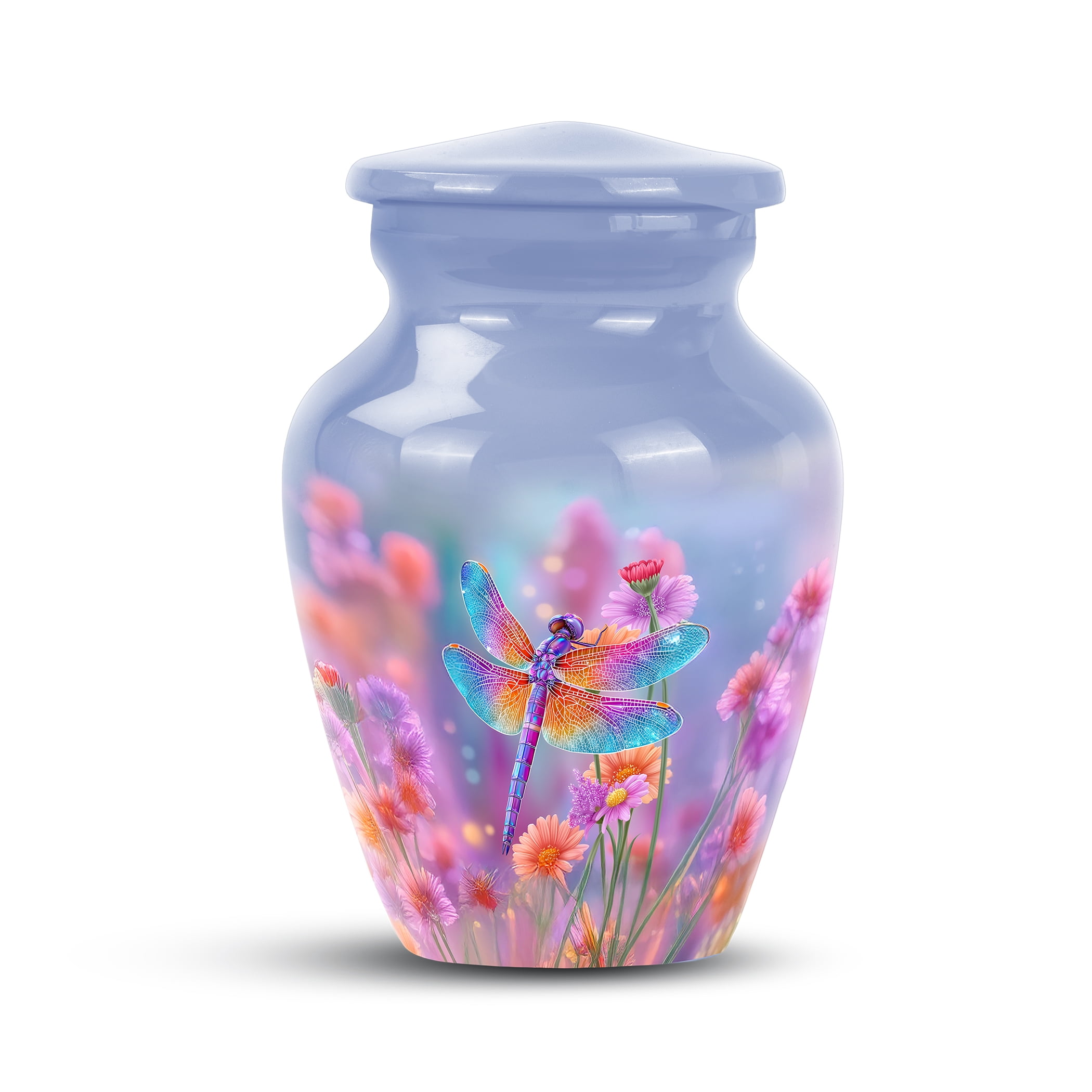 Dragonfly Urns For Human Ashes - Keepsake Urns For Human Adult Male - Purple Urn For Dad - Cremation Urn For Adult Men ( Size- 3 Inch 1pc )