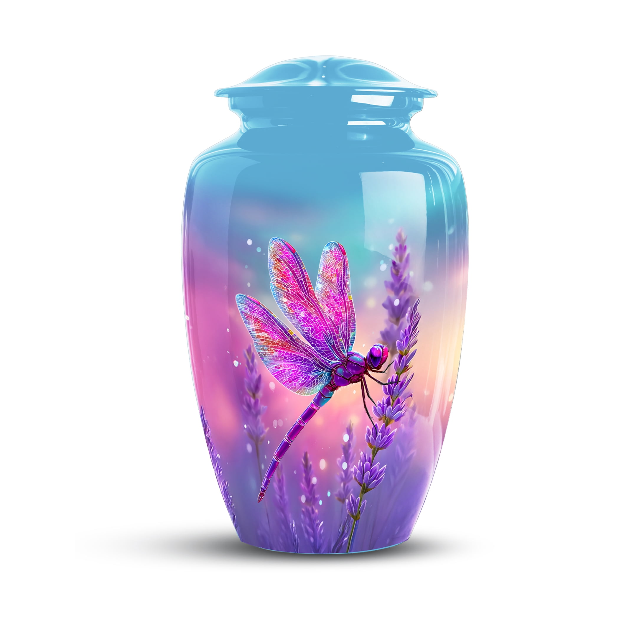 Dragonfly Urns For Human Ashes Adult Female - Large Purple Urn For Women - Purple Cremation Urn For Ashes For Women - Funeral Decorative Urns For Adult Male Dad ( Size-10inch )