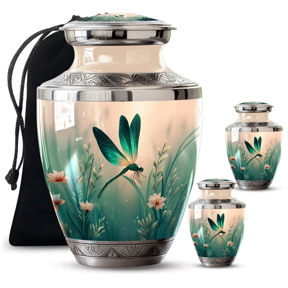 Dragonfly Urns for Human Ashes Adult Female - Small Urn for Women - Dragonfly Urns for Men - Large Cremation Urn for Ashes for Men ( Size:- 10" 1Pc, 3" 2Pc )