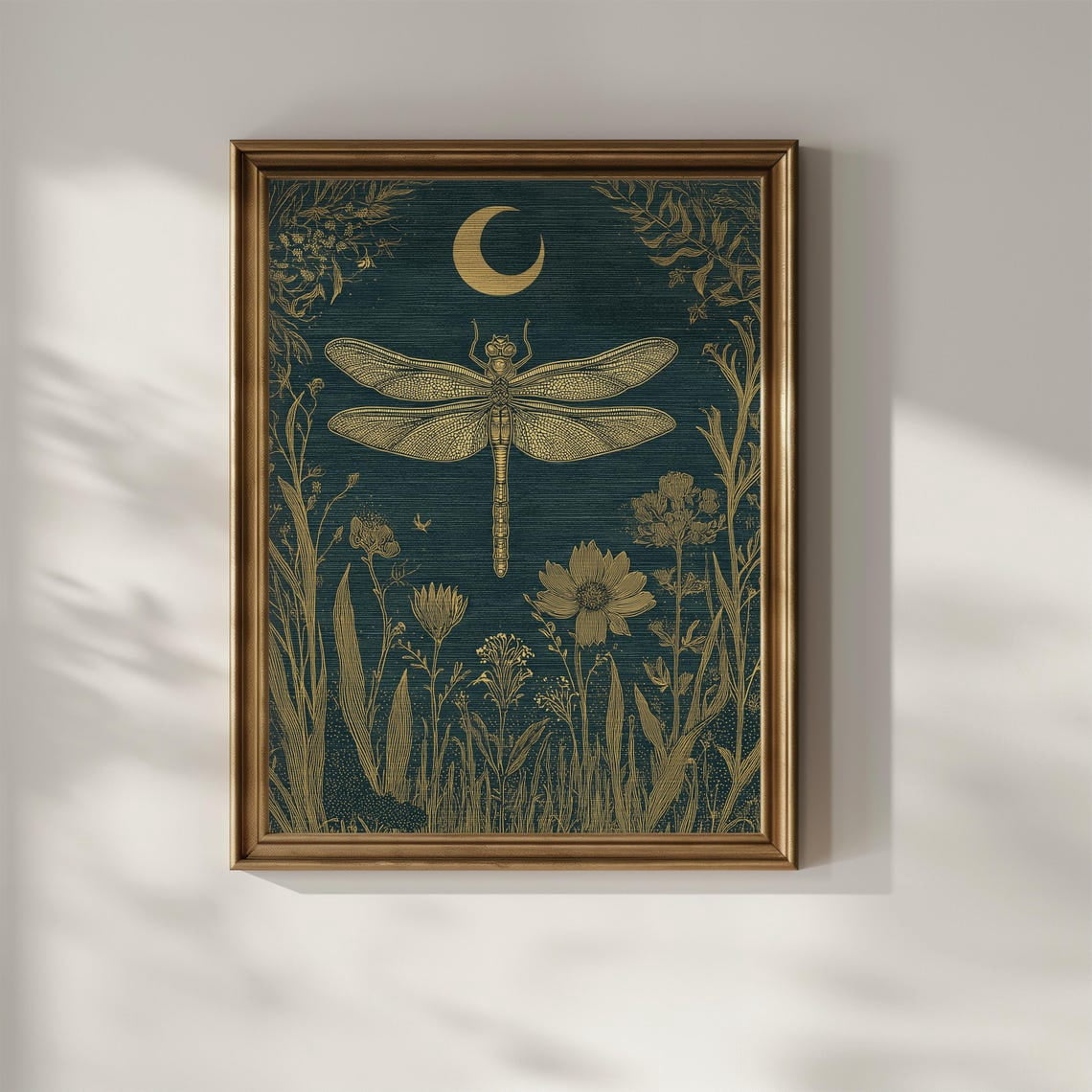Baby Three Insect Dragonfly Vintage Dark Botanical Insect Poster, Botanical Bedroom And ...