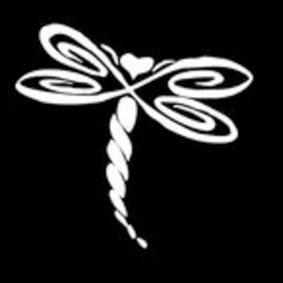 Dragonfly Vinyl Cut Decal With No Background | 5.5 Inch White Decal | Car Truck Van Wall Laptop Cup