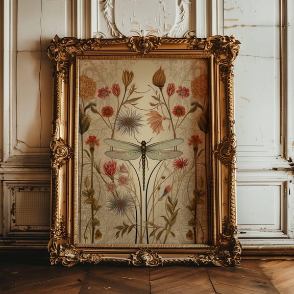 Dragonfly Wall Art, Dragonfly Print, William Morris, Aesthetic Wall Decor, Floral Prints, Artful Art, Floral Poster, Dragonfly Gifts For Her Poster Unframed