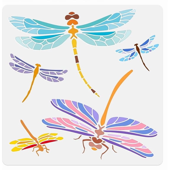 Dragonfly Wall Stencil Template 11.8 x 11.8 Inch Reusable Plastic Dragonfly Stencil DIY