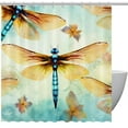 thumbnail image 1 of Dragonfly Waterproof Printed Shower Curtain Set with Hooks for Bathroom Decoration, 1 of 5