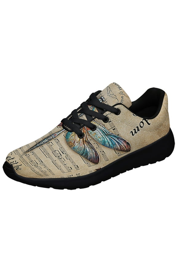 Dragonfly Whisper Words Of Wisdom Let It Be Shoes Sneakers Black Size 12