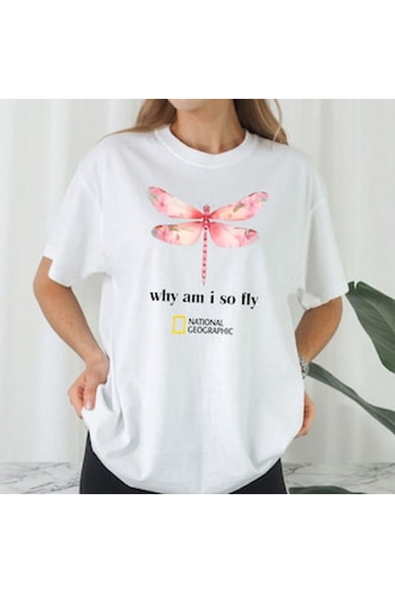 Dragonfly "Why Am I So Fly" Graphic Tee, Vintage Nature Insect Shirt