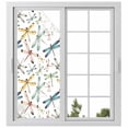 thumbnail image 1 of Dragonfly Window Privacy Film, Watercolor Colorful Nature Painting Art Static Cling UV Sun Blocking Heat Control Window Tint Day and Night, Non-Adhesive One Way Windows Privacy Cover 23.6''x59'', 1 of 7