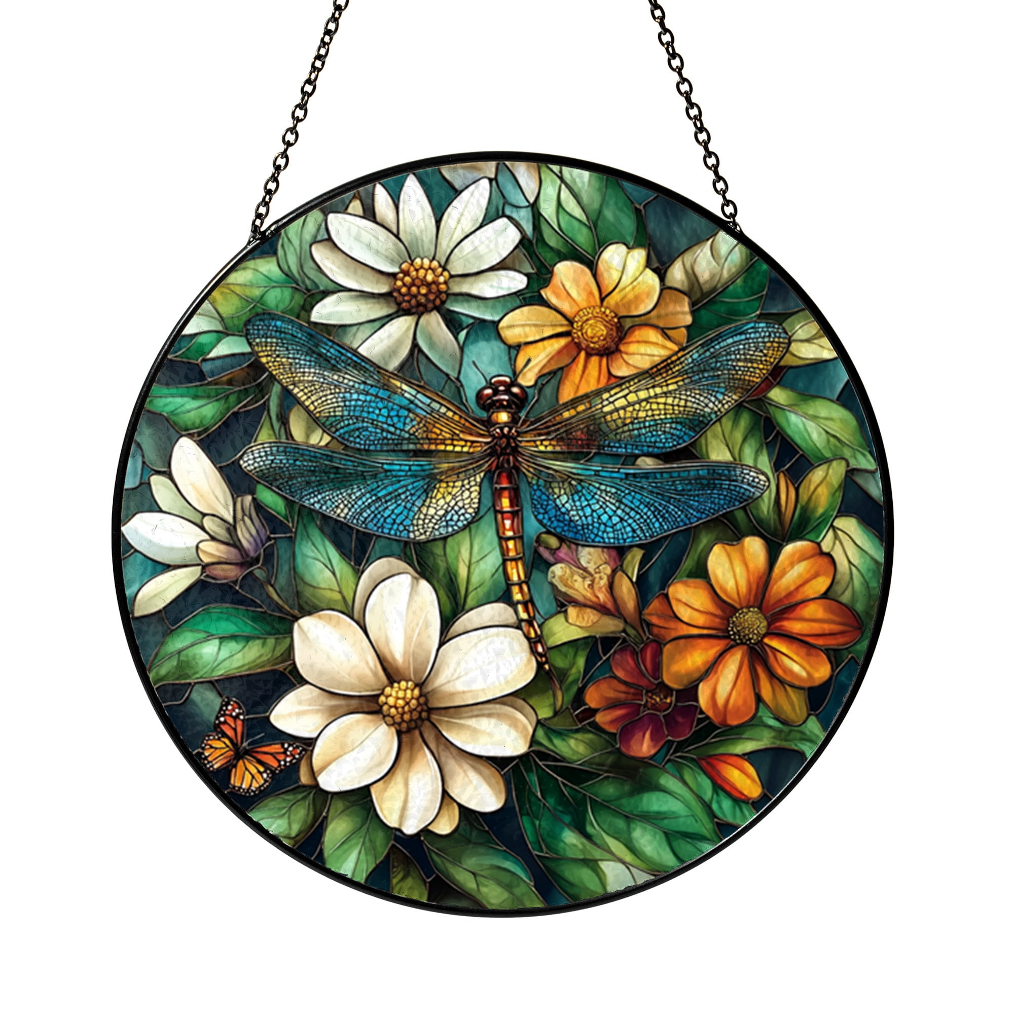 Dragonfly Window Suncatcher – Stained Glass Style Home Decor - Walmart.com