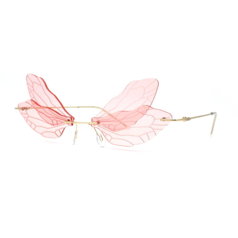 Dragonfly Wing Avant Garde Unique Retro Rimless Sunglasses  display picture 3