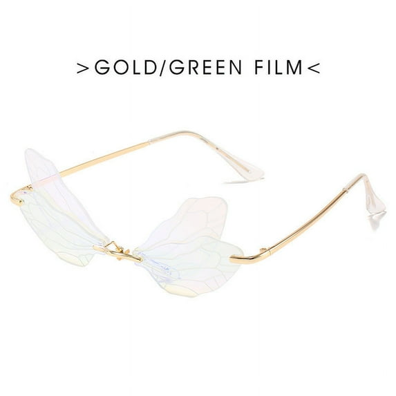 Dragonfly Wings Sunglasses for Adults, Metal Frame with PC Lens, UV400 Protection, Stylish Personality, Strong and Durable Design, Model NK2006