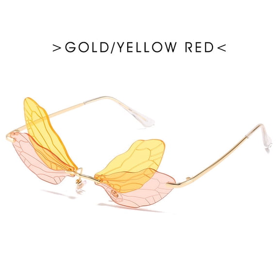 Adult Sunglasses Dragonfly Wings Design Metal Frame PC Lens UV400 Protection Stylish Personality Strong Durable Sunglasses Unique Design Fashion Eyewear