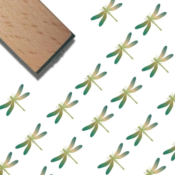 Dragonfly Wooden Rubber Stamp 3/5 Inch Pattern Mini Small Wood Stamps Reusable Vintage Print for DIY Craft Card Scrapbooking Journaling Albums Card Making Planner Envelope Photo for DIY