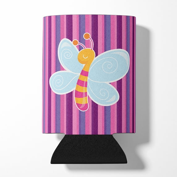 Dragonfly in Pink Stripes Can or Bottle Hugger