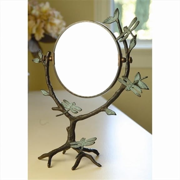 Dragonfly on Branch Mirror