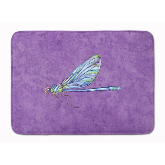 Dragonfly on Purple Machine Washable Memory Foam Mat
