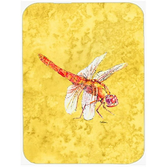 Dragonfly on Yellow- Glass Cutting Board - Large