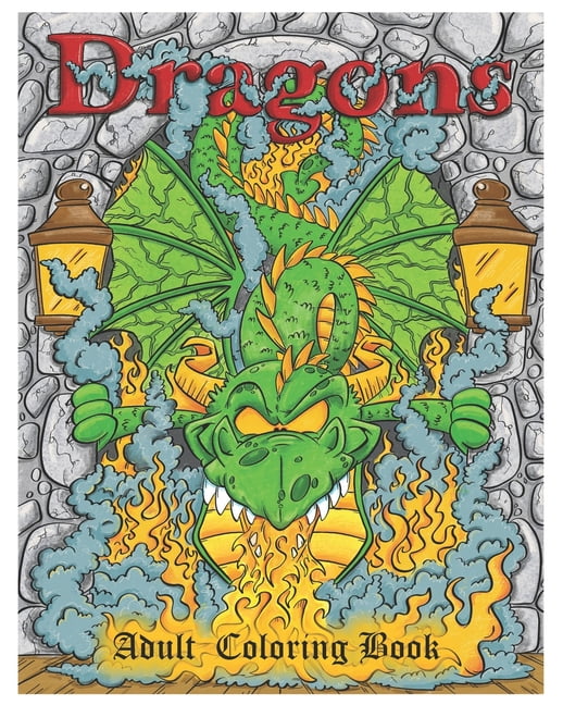 Dragons: Adult Coloring Adventure Book, (Paperback)