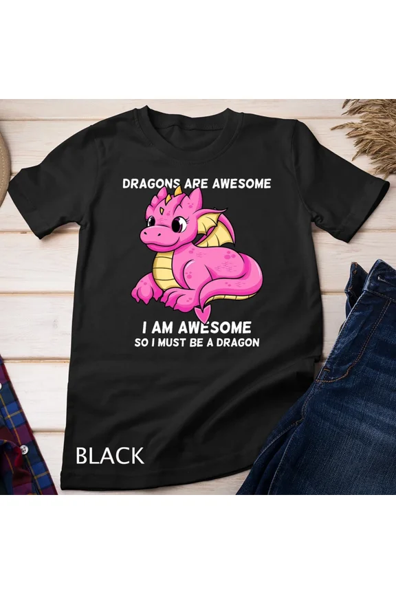 Dragons Are Awesome Legend Mythical Theme Novelty Graphic Tee Shirt,for unisex up to 5XL