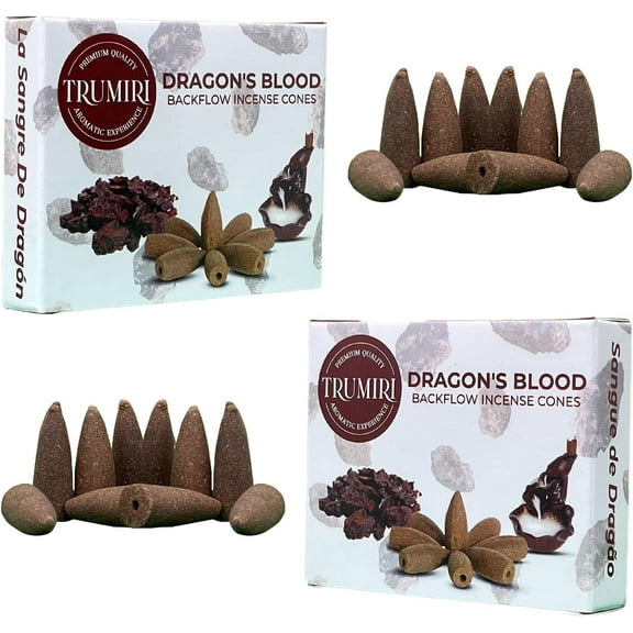 Dragons Blood Backflow Incense Cones - Total 20 Incense Cones Waterfall - Dual Pack of 10 Incense Backflow Cones - Waterfall Incense Cones - Incense Waterfall Cones