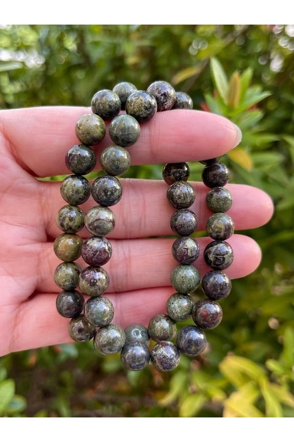 Dragons Blood Jasper Crystal Bead Bracelet 8mm, Genuine Dragons Blood Jasper Stretch Gemstone Bracelet, Healing Crystal Bracelet Bead Bracelet, Gift for Men & Women