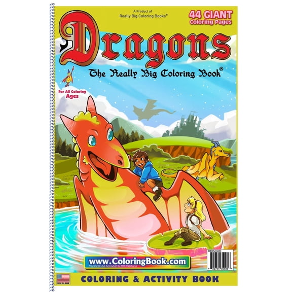 Dragons Coloring and Activity Book 12 x 18