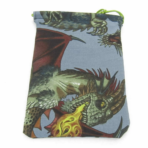 Dragons Dice Bag Cotton 7inx5in Drawstring Gallant Hands Gamers Gear