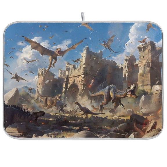 Dragons Dish Drying Mats Kitchen Mat Microfiber Counter Absorbent Dish Pad Drainer Rack 18"x24"