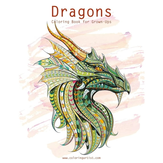 Dragons: Dragons Coloring Book for Grown-Ups 1 & 2 (Paperback)