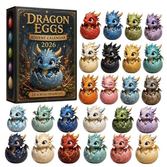 Dragons Eggs Advent Calendar 2026, 24-Day Countdown Calendar with 24 Surprise Collectibles, Holiday Gift Box Set for Home Decor & Festive Celebration