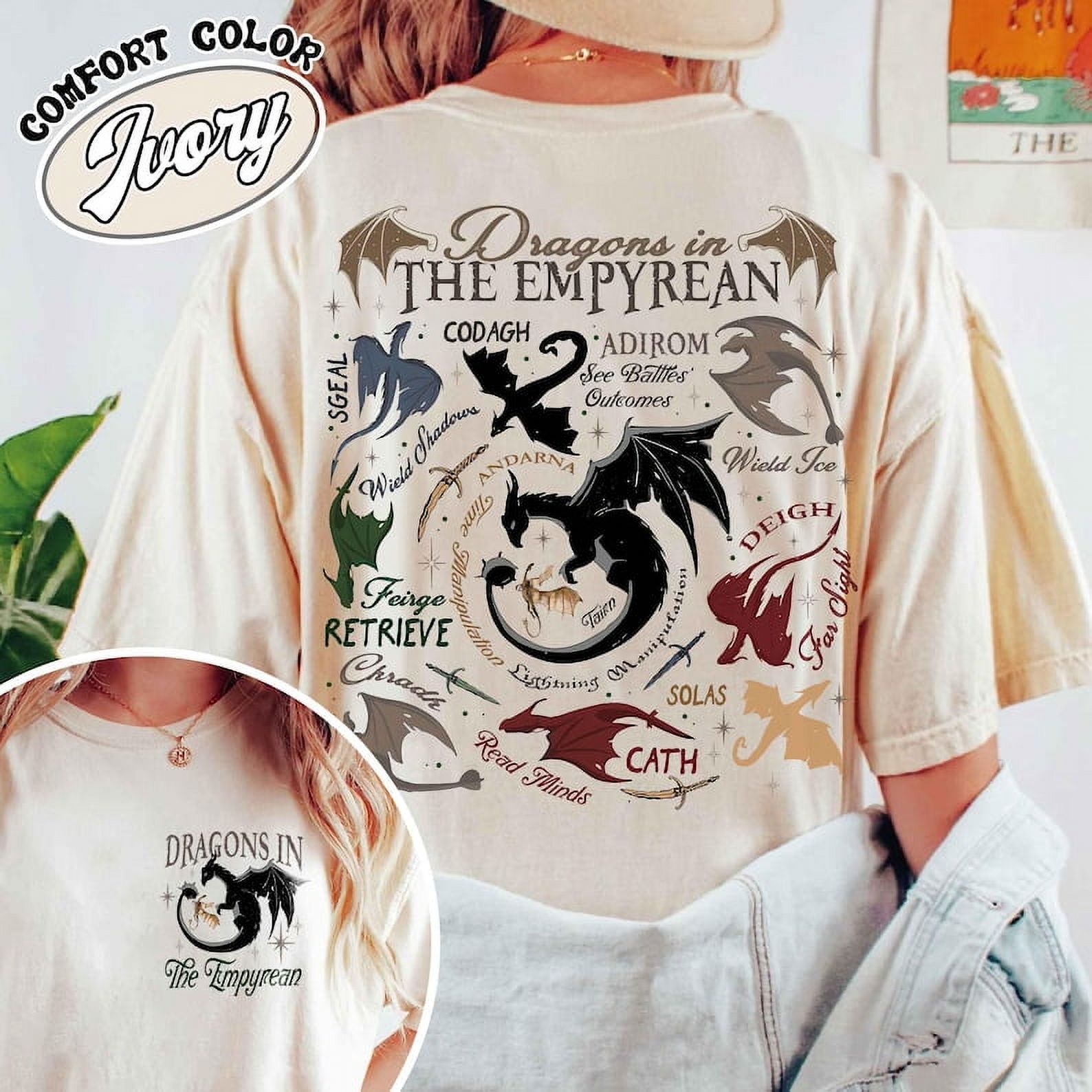 Dragons in Fourth Wing Comfort Color T-shirt, Dragon in the Empyrean ...