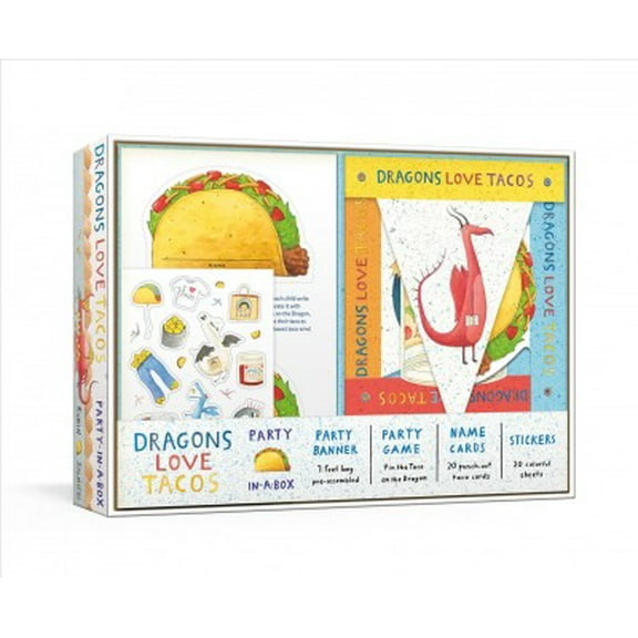 Dragons Love Tacos Party-in-a-Box : Includes Fold-Out Game, Banner, and 20 Sticker Sheets (General merchandise)