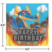 Dragons Luncheon Napkin, Happy Birthday