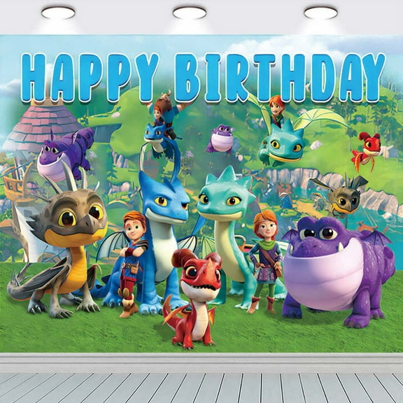 Dragons Rescue Riders Background Backdrop Taspestry Birthday Post Banner Party Supplies Wall Decor