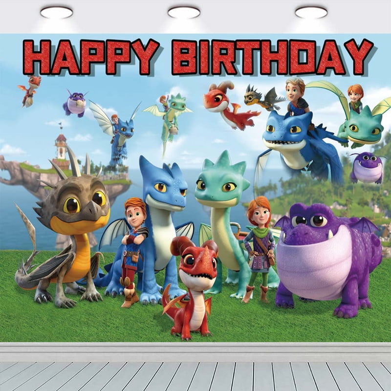 Dragons Rescue Riders Party Supplies Taspestry Post Background Backdrop Birthday Banner Wall Decor