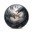 thumbnail image 1 of Dragons Wall Clocks Battery Operated 9.5 Inch Round Clock Acrylic Silent Non-Ticking Bedroom Living Room Decorative Clocks, 1 of 10