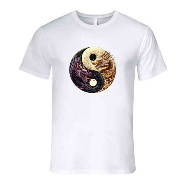 Dragons Yin Yang Tai Chi Bagua Balance Symbol Taiji Rare Gift T Shirt ...