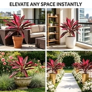 Dragons blood tree artificial Artificial Tropical Plant UV Resistant Large Faux Plants Outdoor Fake Boston Ferns Potted Plants Greenery Patio Outside Shrubs Flower Grass Front Porch Decor