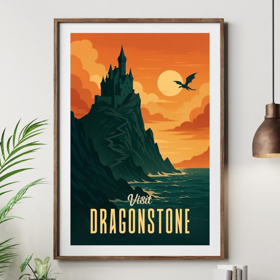 Dragonstone Game Of Thrones Retro Travel Gift Father'S Day Gift, Unframed Paper Print