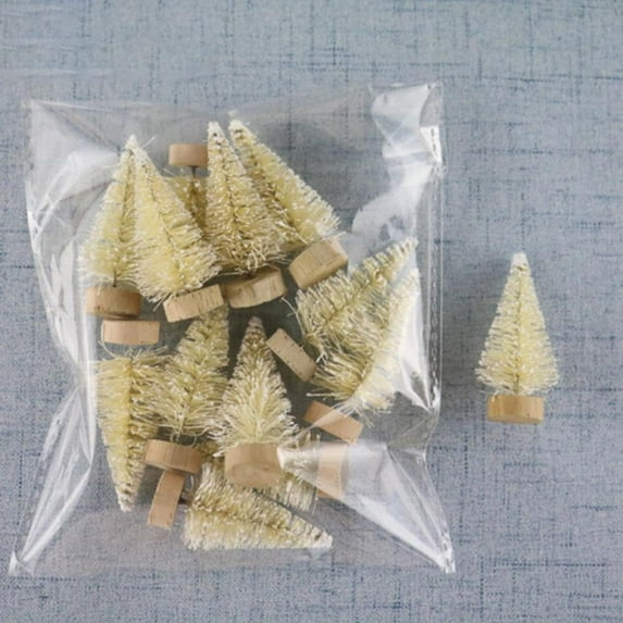 Dragonus 12Pcs Mini Christmas Tree, Artificial Small Tiny Pine Tree with Wooden Bases, for Xmas Holiday Room Tabletop Decor