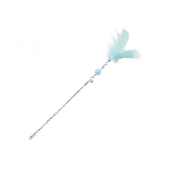 Dragonus Cat Kitten Pet Teaser Turkey Feather Interactive Stick Toy Chaser Wand