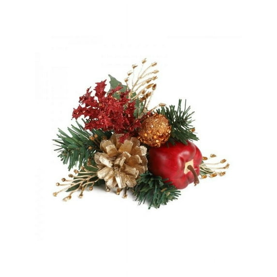 Dragonus Christmas Artificial Pine Stems Fake Pine Cone Gift Box Branch Flower Xmas Decor Ornament