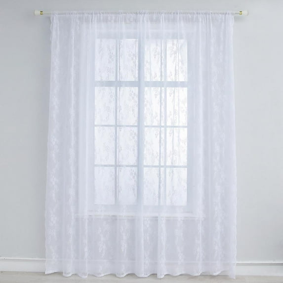 Dragonus Lace Curtains,Floral Sheer Lace Curtains for Living Room Panels, Lightweight Chic Lace Panel Curtains