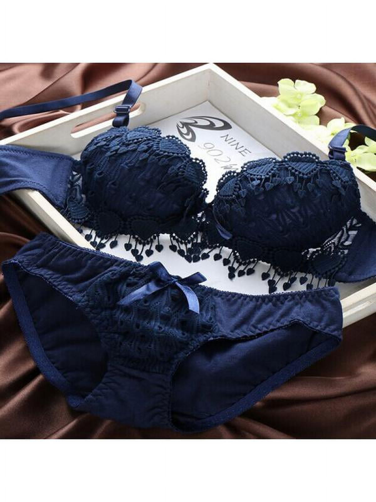 Deepwonder Brand Underwear Women Bra Set Lingerie Set Luxurious Vintage  Lace Embroidery Push Up Bra And Panty Set
