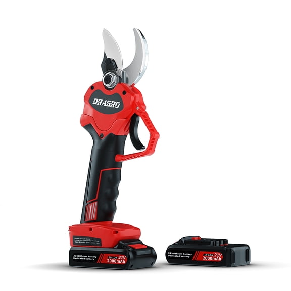 Dragro Electric Pruning Shears Battery Powered Tree Branch Pruner with 2 PCS Rechargeable 2 Ah Lithium Battery - 1.2inch Cutting Diameter