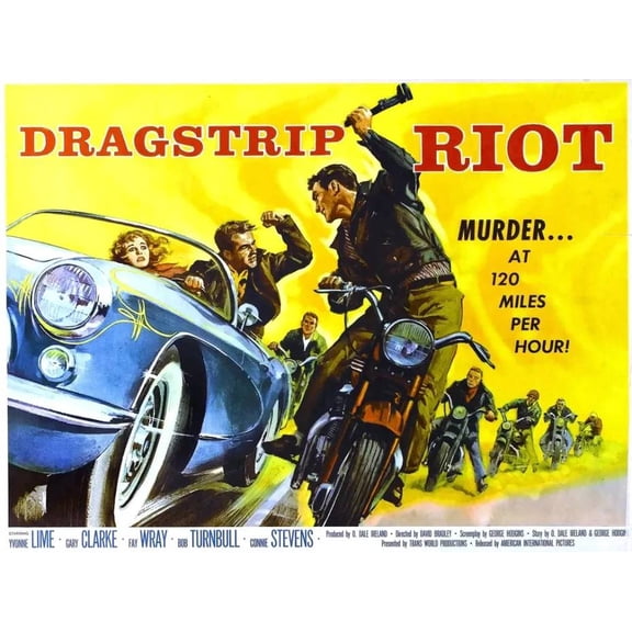 Dragstrip Riot Decorative Poster. Fine Graphic Art. Wall Interior Design. 16 x 24 Inch Poster
