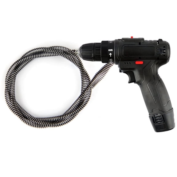 Drain Auger Cable 16Ft Flexible Plumbing Snake Cloged Remover with Drill Connector Plumbing Drill Pipe Drainage Cleaning Cable Sewer Drainage Auger Snake
